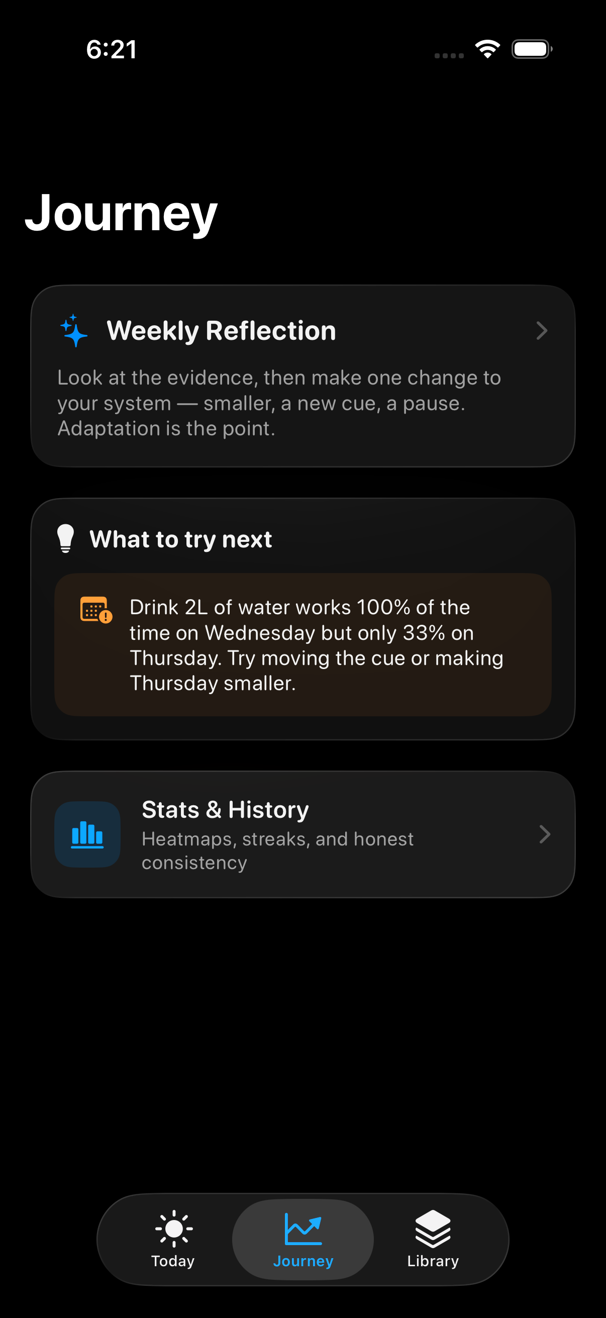 Journey — Weekly Reflection and a real behavioral insight