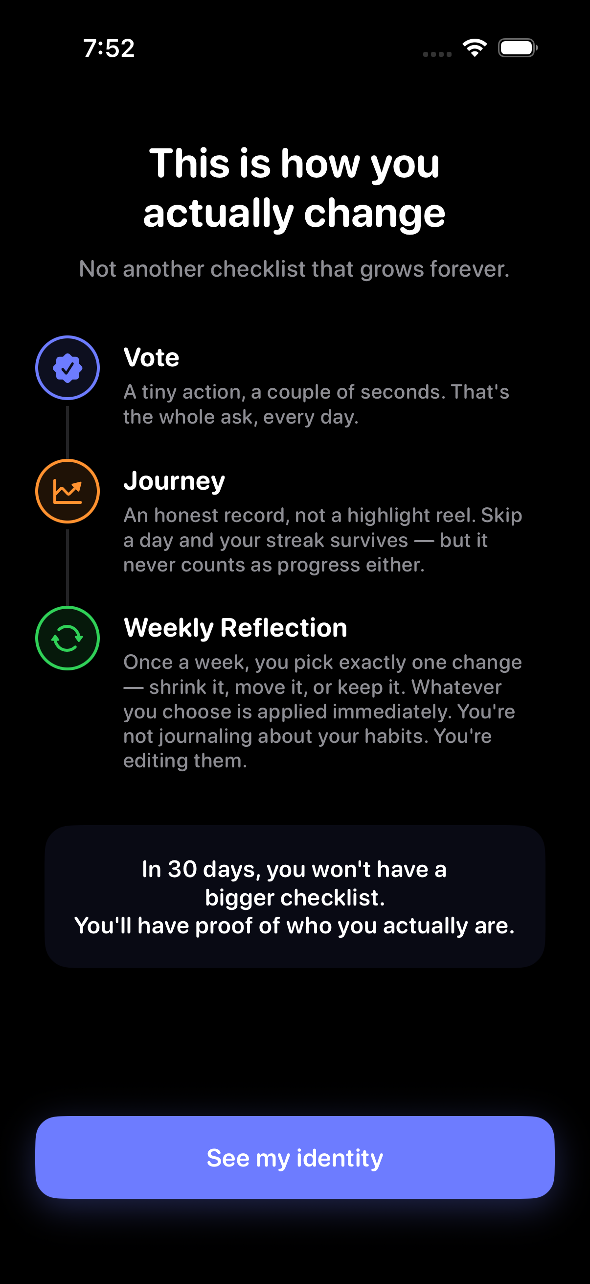 The loop explained: vote, journey, reflection